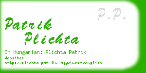 patrik plichta business card